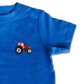 Baby Boys Organic Tractor T Shirt - Red Embroidery