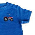 Baby Kids Organic Vintage Tractor T Shirt - Red Embroidery