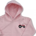 Organic Kids Vintage Tractor Hoodie - Red Embroidery