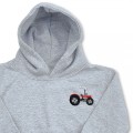 Organic Kids Vintage Tractor Hoodie - Red Embroidery