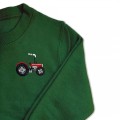 Kids Vintage Tractor Jumper - Red Embroidery