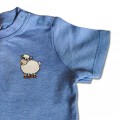 Organic Baby Kids Sheep T Shirt - Embroidery No 3