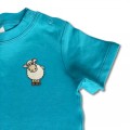 Organic Baby Kids Sheep T Shirt - Embroidery No 7