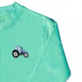 Girls Tractor Jumper - Sky Blue Embroidery