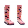 Squelch Pink Leopard Tot Welly Sock 6-8 Years