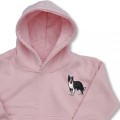 Organic Kids Border Collie Dog Hoodie - Black Embroidery