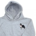 Organic Kids Border Collie Dog Hoodie - Black Embroidery