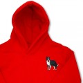 Organic Kids Border Collie Dog Hoodie - Black Embroidery