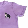 Baby Organic Standing Collie Dog T Shirt - Black Embroidery