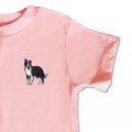 Organic Kids Standing Border Collie Dog T Shirt - Black Embroidery