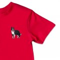 Organic Kids Standing Border Collie Dog T Shirt - Black Embroidery