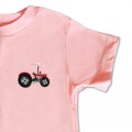 Organic Kids Vintage Tractor T Shirt - Red Embroidery