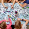 Eat Sleep Doodle's World Map Colour in Table Cloth