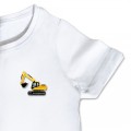 Organic Kids Digger T Shirt - Yellow Embroidery