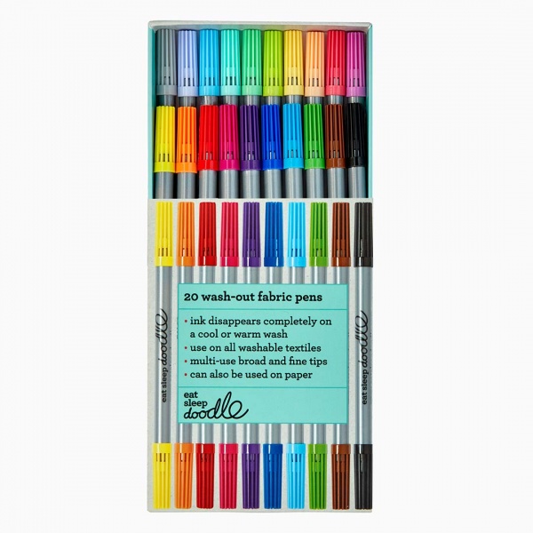 Eat Sleep Doodle's 20 Wash Out Fabric Pens