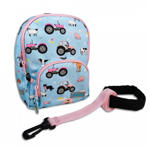 Mini Tractor Backpack - Blue and Pink