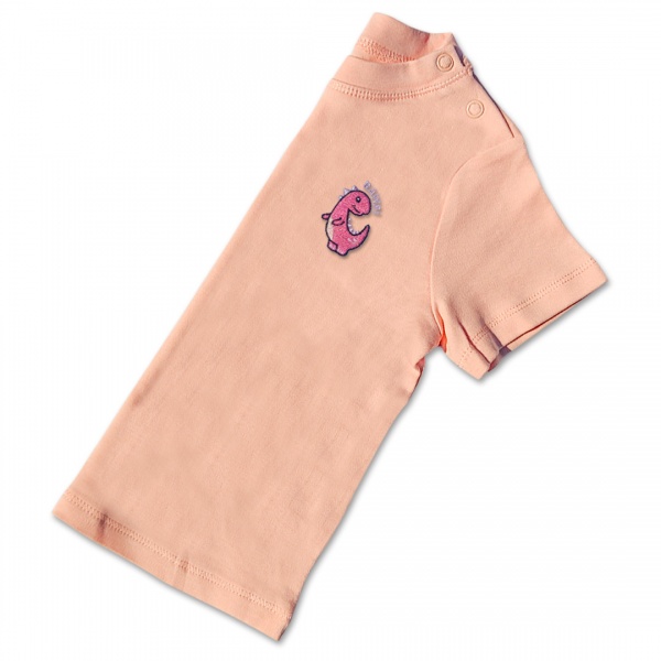 Baby Girls Dinosaur T-Shirt - Pink Embroidery