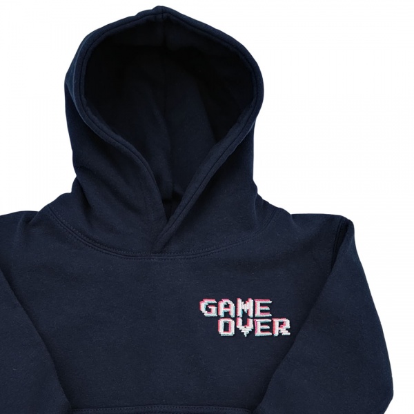 Organic Kids Gaming Hoodie - 'GAME OVER' Embroidery