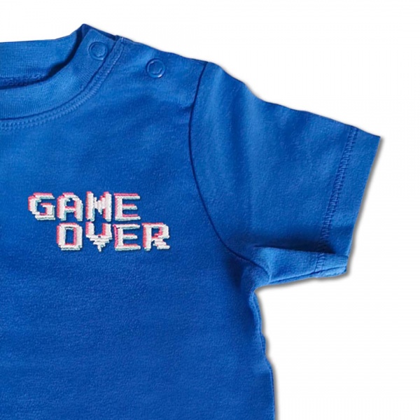 Baby Boys Gaming T Shirt - Game Over Embroidery