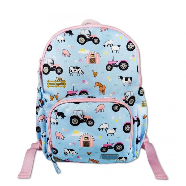 Girls Blue Tractor Backpack