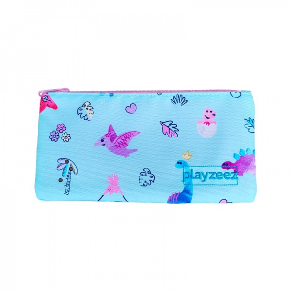 Girls Dinosaur Pencil Case - seafoam