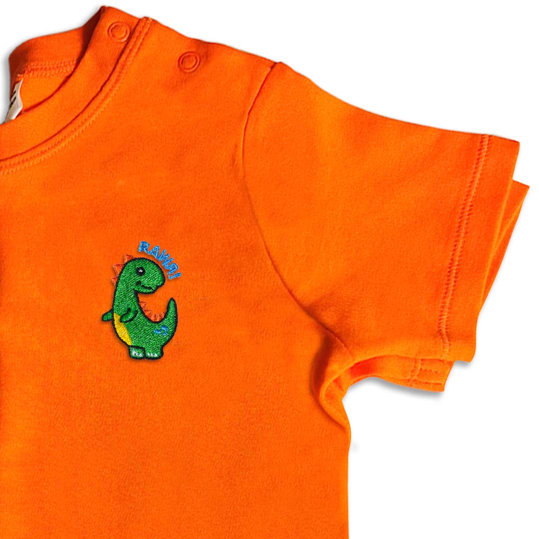 Baby Boys Dinosaur T-Shirt - Green Embroidery