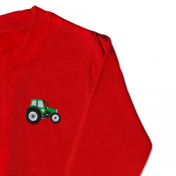 Boys Tractor Jumper - Green Embroidery