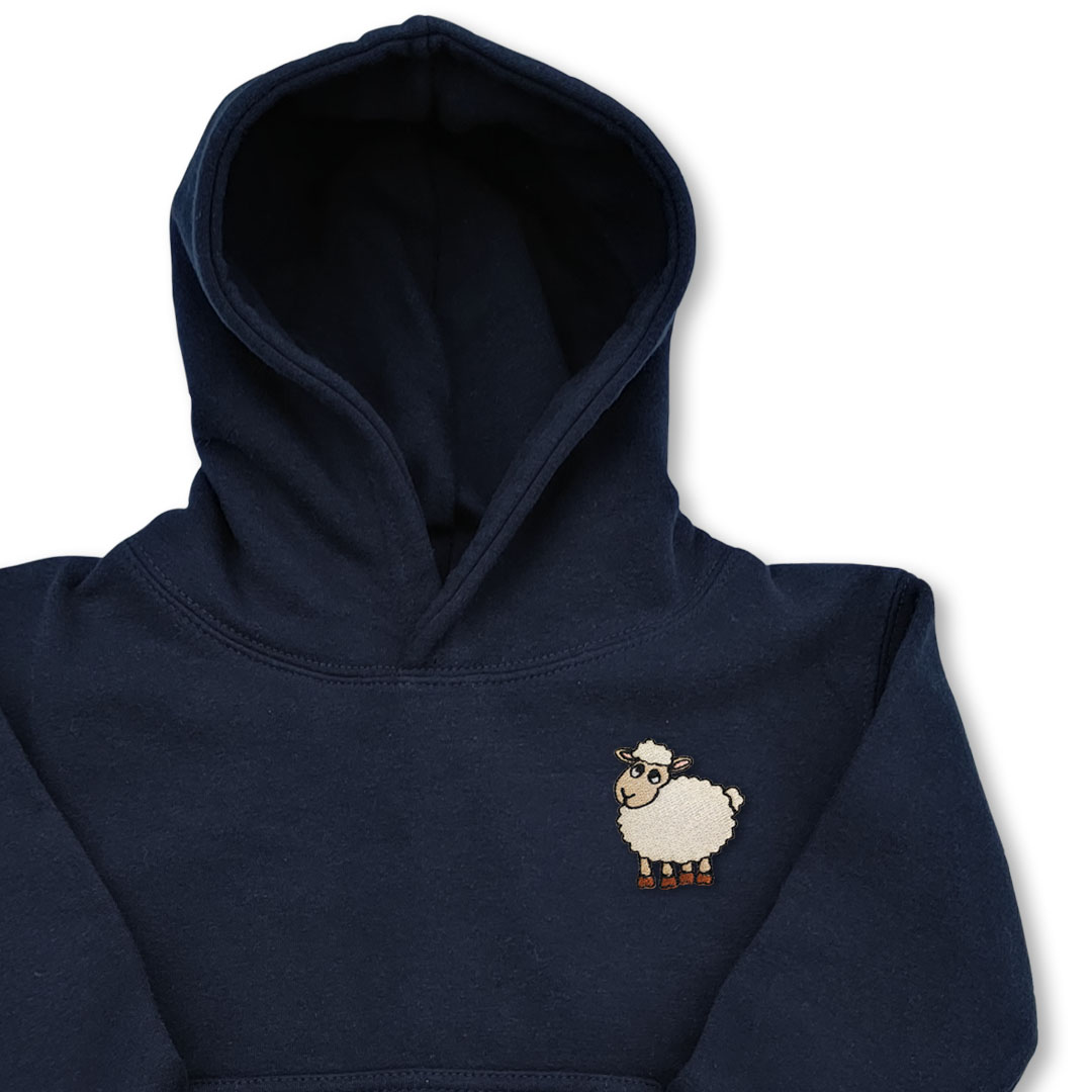 Organic Kids Sheep Hoodie - Opt 3 Embroidery