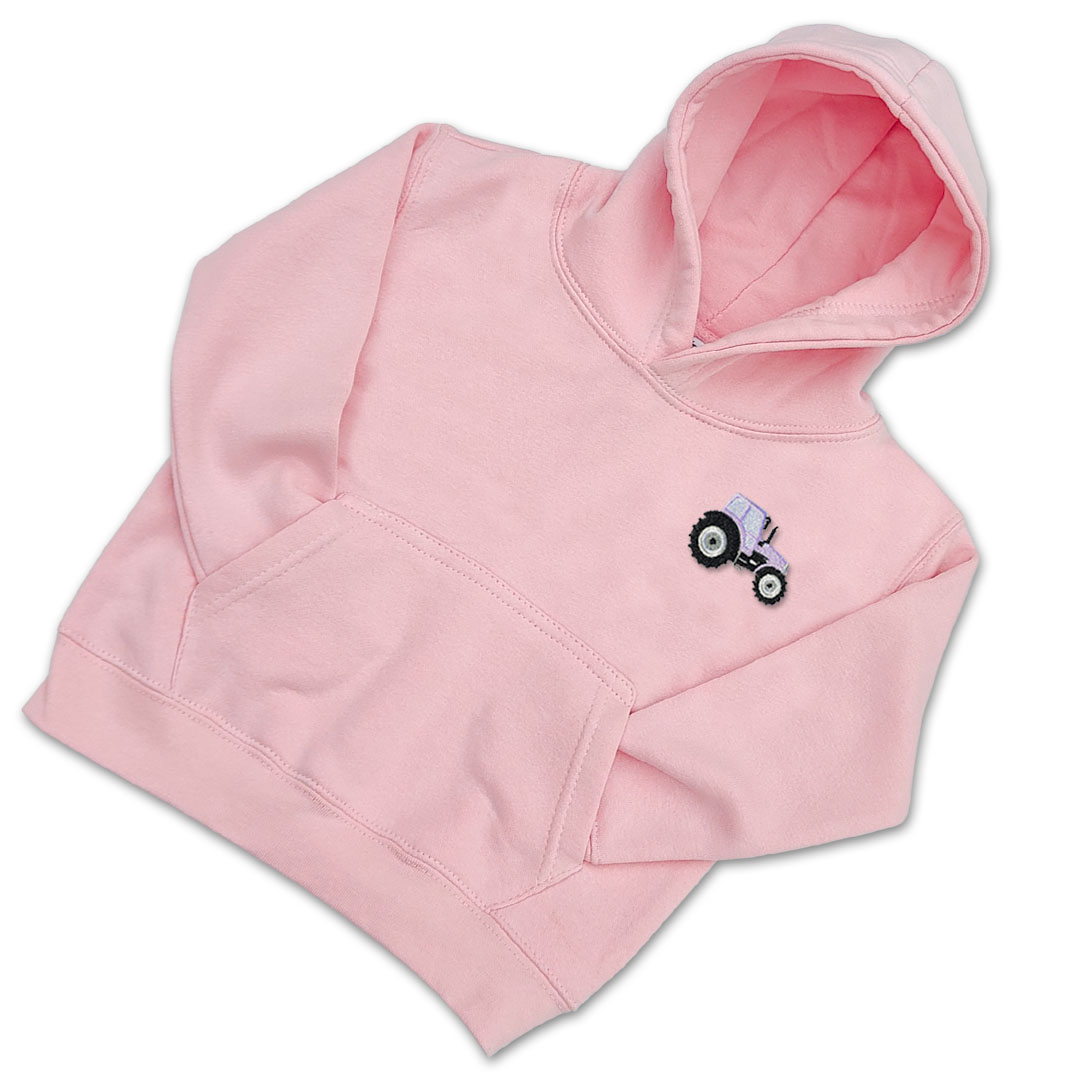 Organic Girls Tractor Hoodie - Lilac Embroidery