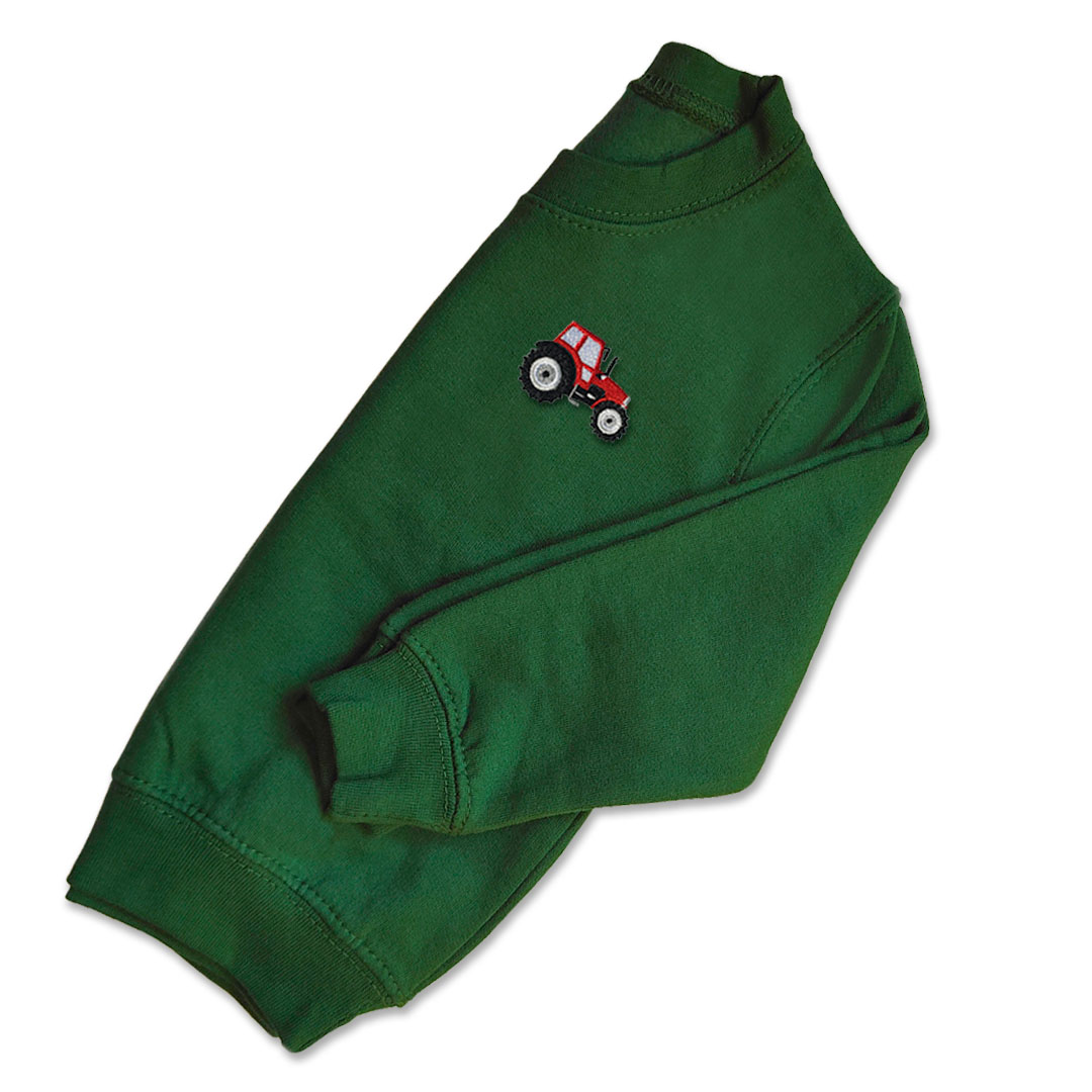 Boys Tractor Jumper - Red Embroidery