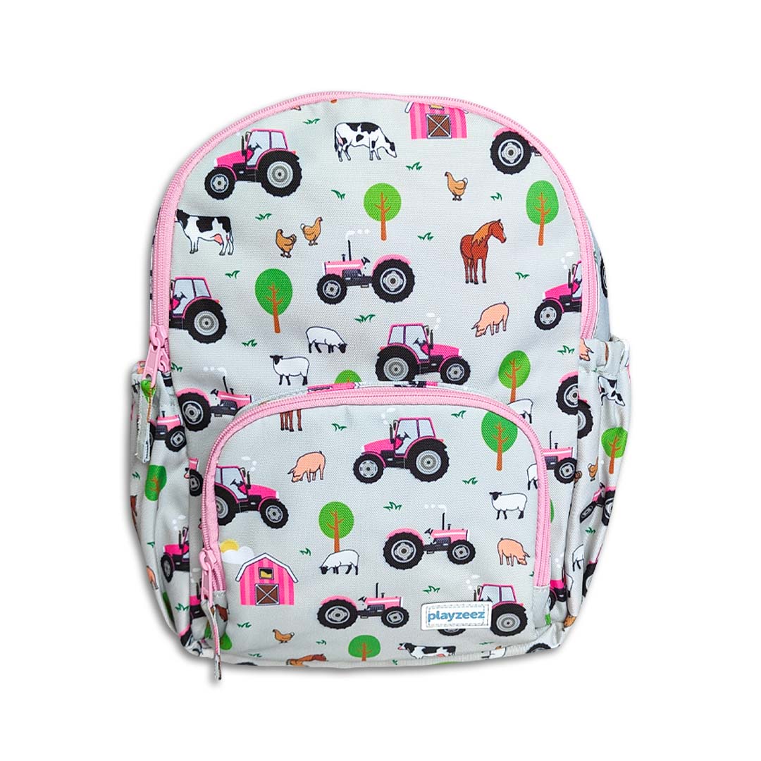 Girls Pink Tractor Backpack by Playzeez