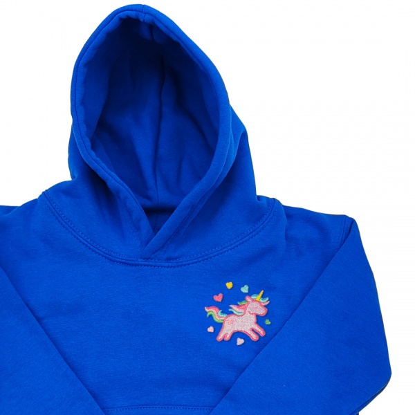 Organic Kids Unicorn Hoodie - Lilac Embroidery