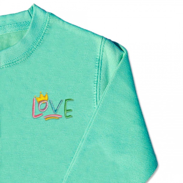 Girls 'LOVE' Jumper - Pastel Embroidery