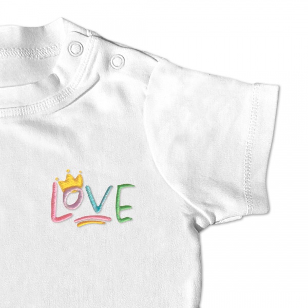 Organic Baby T-Shirt - 'LOVE' embroidery