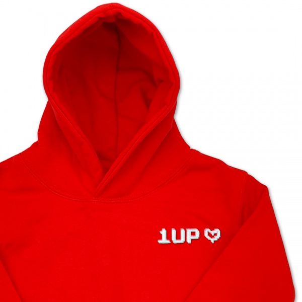 Organic Kids Gaming Hoodie - 'One Up' Embroidery