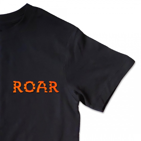 Organic Kids Tiger ROAR T Shirt - Orange Embroidery