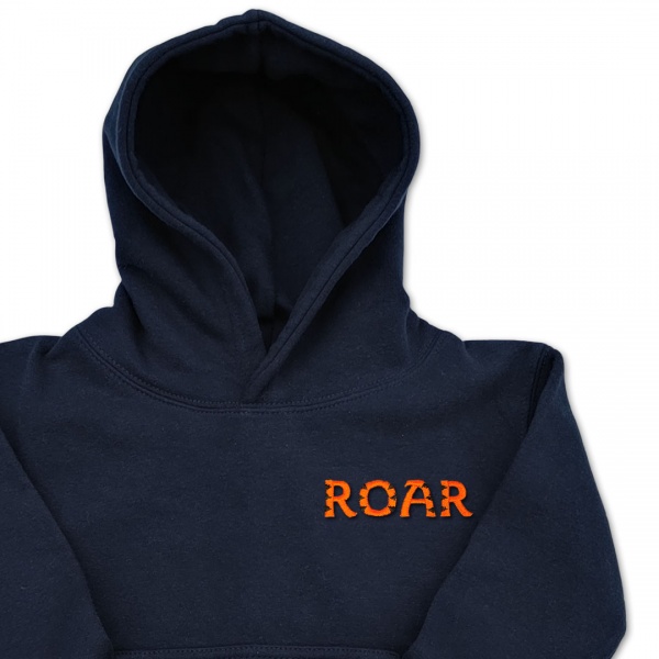 Organic Kids ROAR Hoodie - Orange Embroidery