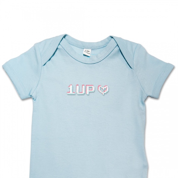 Organic Baby Body Suit - One Up Gaming Embroidery