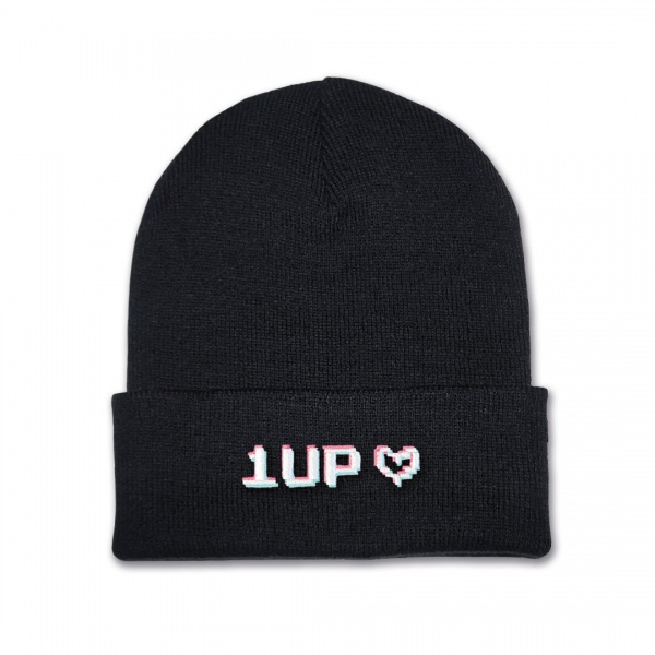 Kids One Up Beanie Hat - Gaming Embroidery