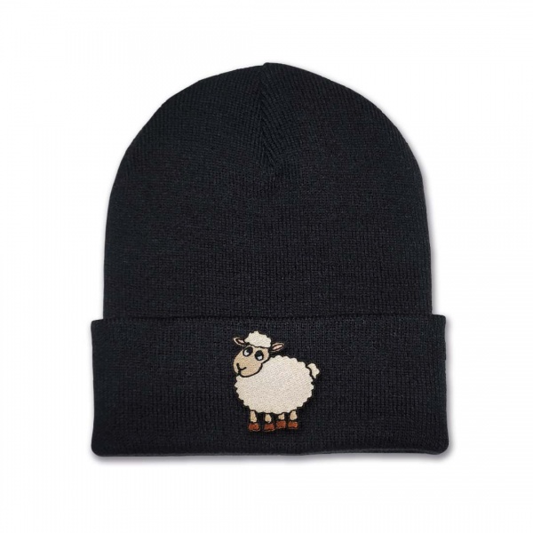 Kids Sheep Beanie Hat - Embroidery No 3