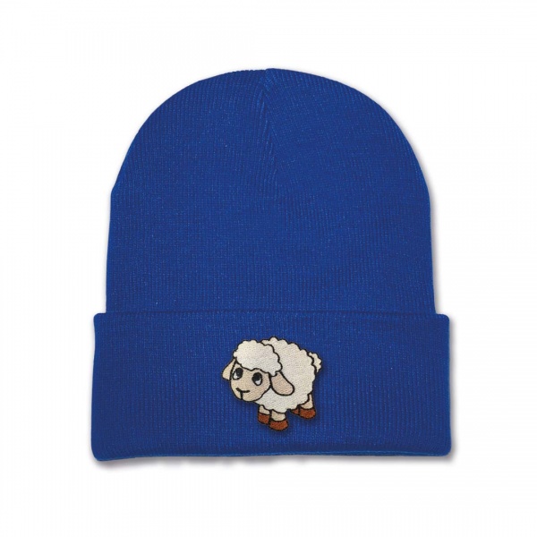 Kids Sheep Beanie Hat - Embroidery No 2