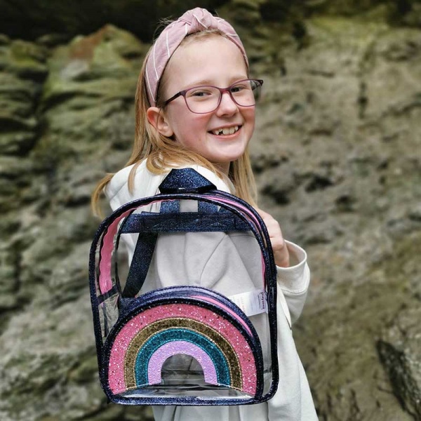 Girls Glitter Rainbow Backpack