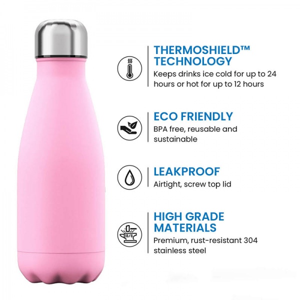 Kids Pink Water Bottle 350ml