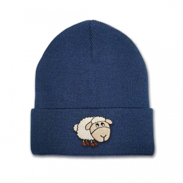 Kids Sheep Beanie Hat - Embroidery No 6