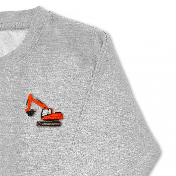 Kids Digger Jumper - Orange Embroidery