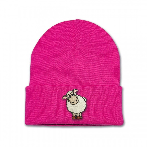 Kids Sheep Beanie Hat - Embroidery No 7