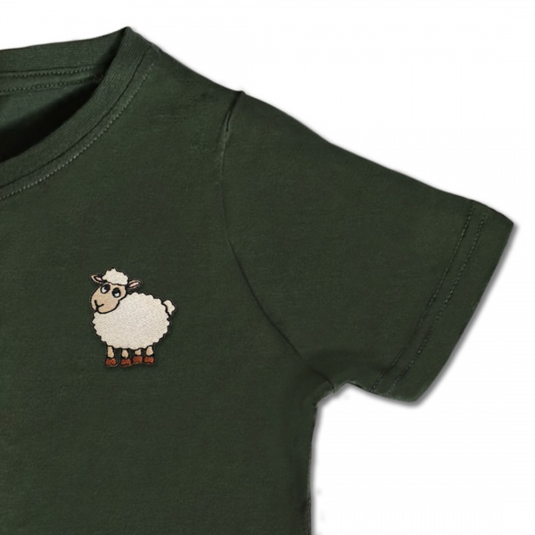 Organic Kids Sheep T Shirt - Embroidery No 3