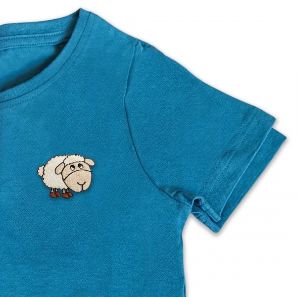 Organic Kids Sheep T Shirt - Embroidery No 6