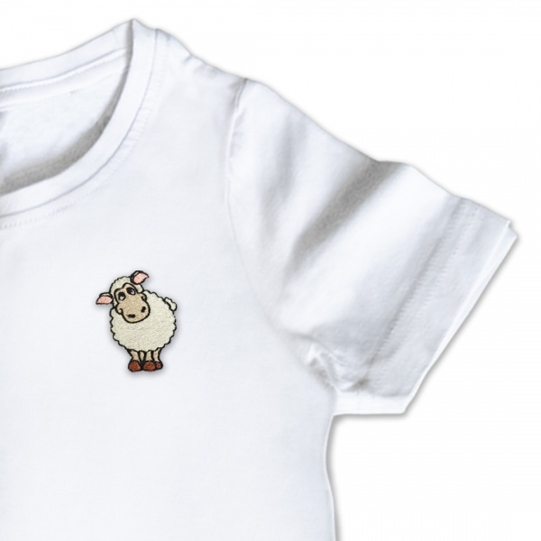 Organic Kids Sheep T Shirt - Embroidery No 7