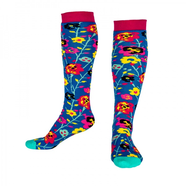 Squelch Funky Flowers Adult Welly Sock